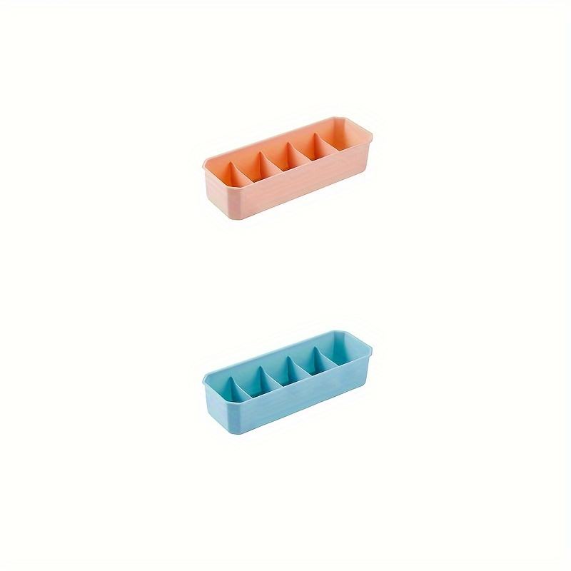 Multi-Compartment Sock Storage Box Space-Saving Plastic Underwear Organizer for Bedroom/Home/Dorm