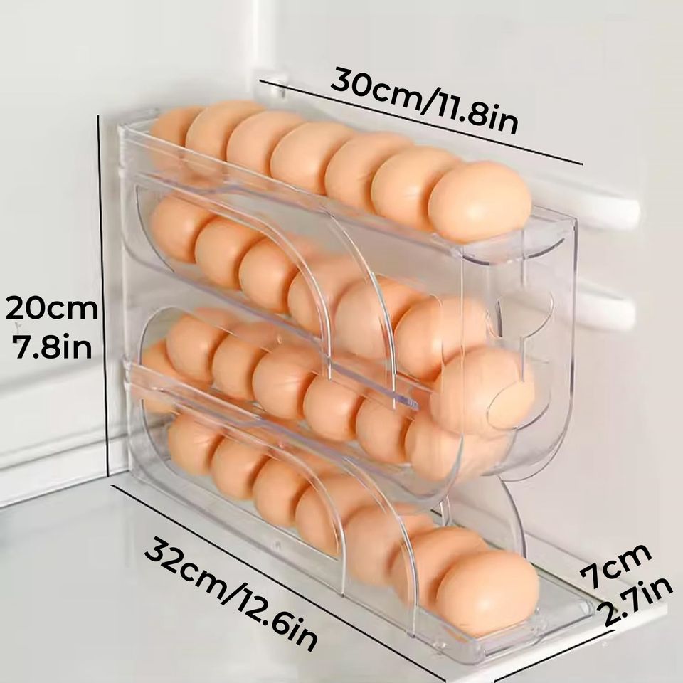 Rolling Slide-Style Egg Storage Box for Flexible Cereal Sets in Fridges