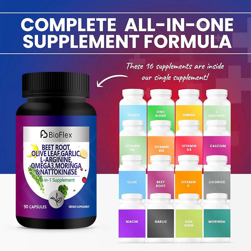 OEM Beet Root Olive Leaf Garlic Moringa Nattokinase Red Yeast Rice Turmeric Herbal Extract Capsule Supplement with Omega 3