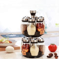 Multifunctional Rotating Kitchen Spice Rack Set with 6 Spice Jars Spice Container Set for Home/Dorm/Restaurant