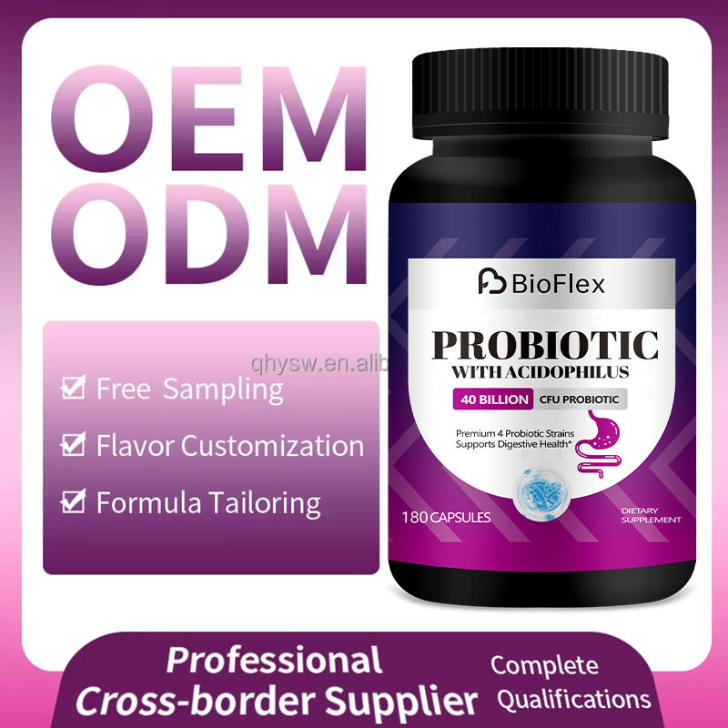 OEM Private Label 40 Billion CFU Probiotic Digestive Supplement Capsules for Adult Gut Health
