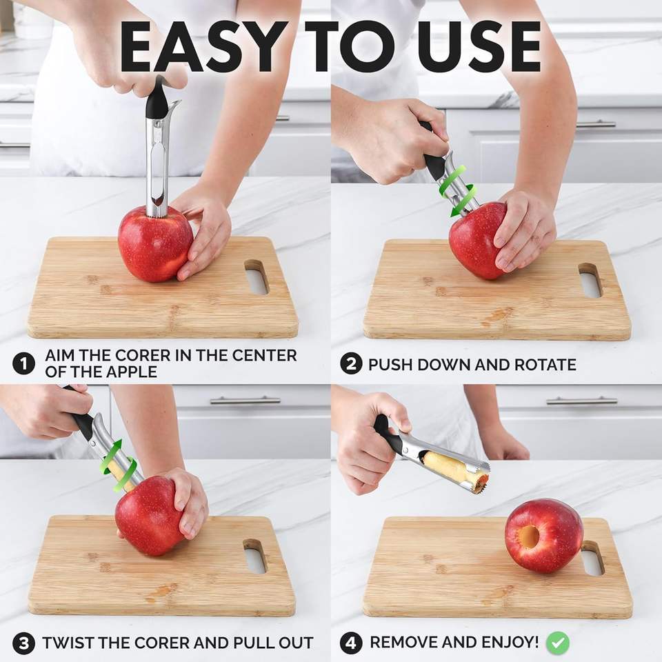 Stainless Steel Kitchen Tool for Fruit and Vegetable Core Removal