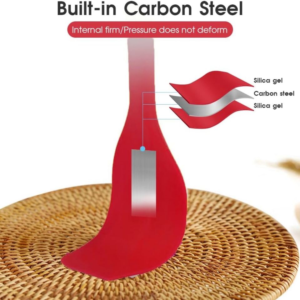 Heat-Resistant Silicone Spatula Set, 6 Pieces - Non-Stick Cooking Utensils Safe for Baking, Cooking, and Mixing