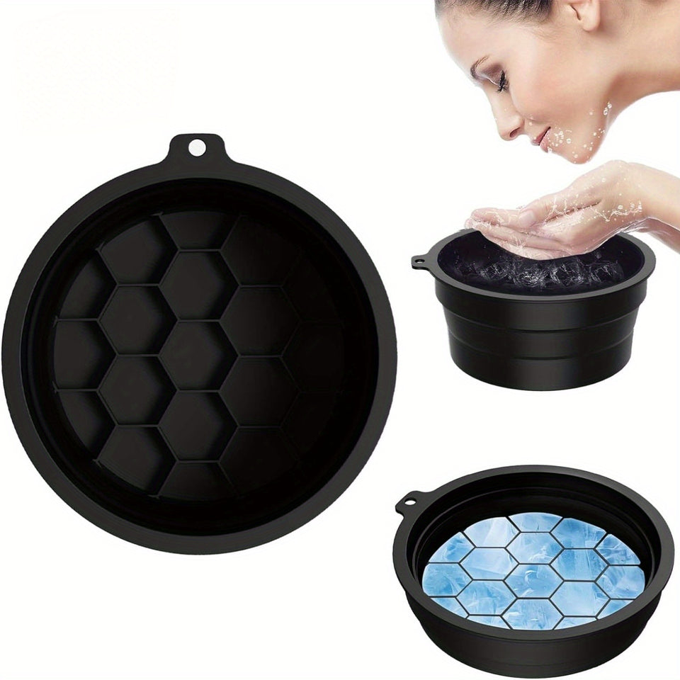 Hot Sale Reusable Silicone Ice Facial Bath Tub, Foldable Cold Water Therapy with Integrated Ice Facial Bath
