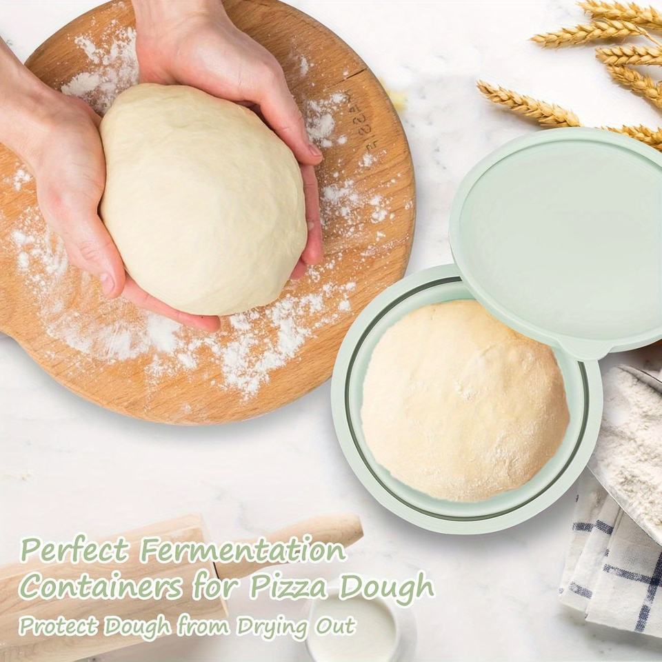 Collapsible Silicone Pizza Dough Container with Lid