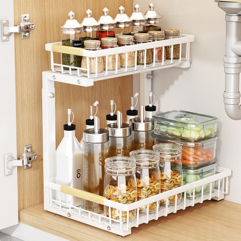 Extendable Storage Holder for Folding Spice Rack Made of Carbon Steel