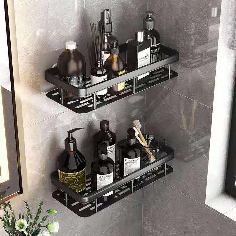 Gold Bathroom Shelf Glass Metal Wall Mounted Floating Bathroom Shelf