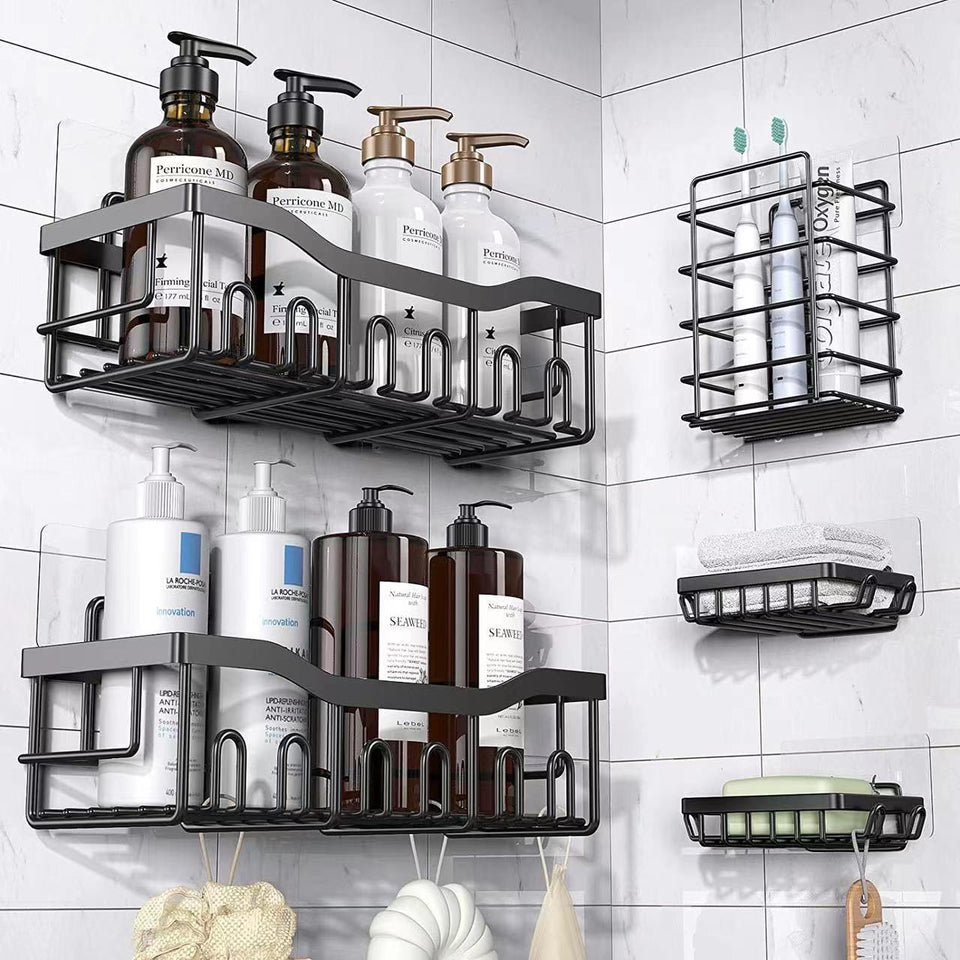Multifunctional Bathroom Shelf Organizer without Drilling - Bathroom Soap Organizer Wall-Mounted Bathroom Storage Rack