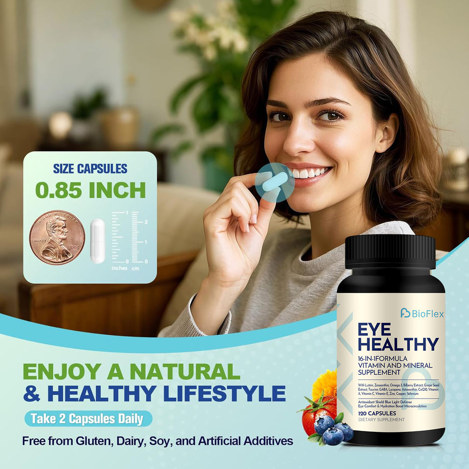 BioFlex ISO Certified Natural Lutein-Zeaxanthin Capsules for Eye Health