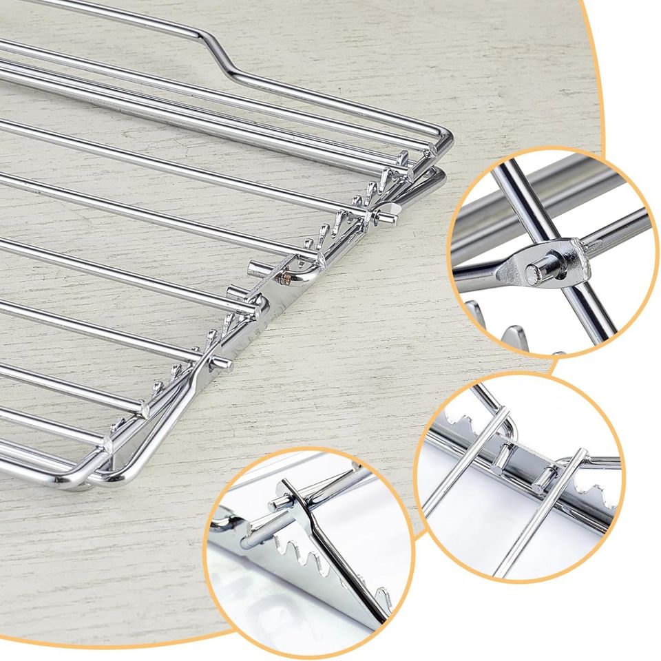 Adjustable Folding V-shaped Stainless Steel Roasting Rack