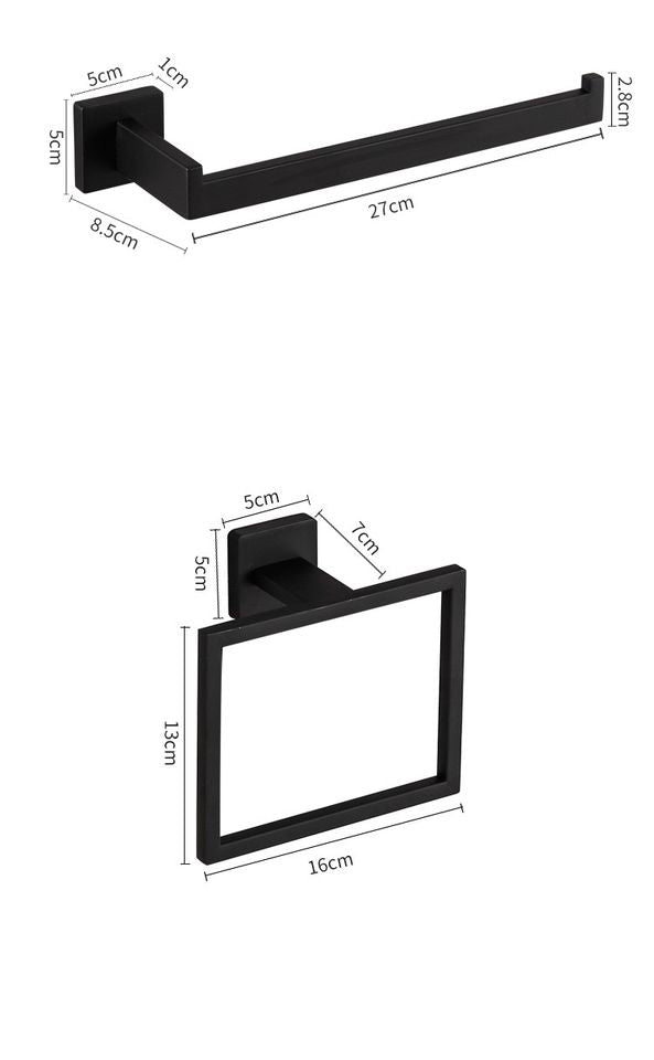 Black Bathroom Hardware Set Stainless Steel Bathroom Towel Holder Set Bathroom Accessory Kit