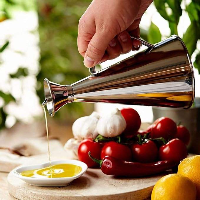 High-Performance Stainless Steel Olive Oil, Soy Sauce, and Vinegar Pourer Bottle with Leak-Proof Kitchen Dispenser, Easy to Pour