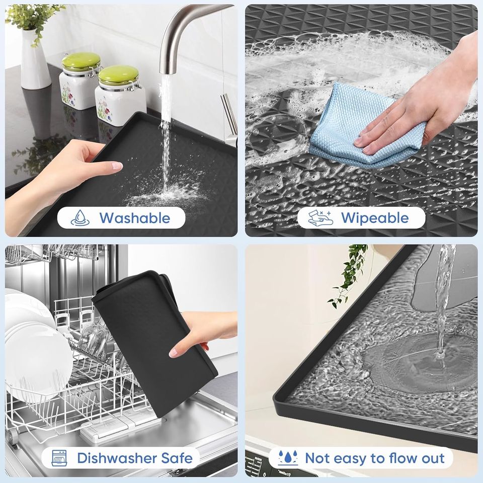 Silicone Laundry Work Surface for Washer and Dryer Organizing and Storage