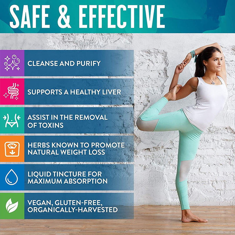 Natural Herbal Colon Liver Cleanse Detox Liquid Drops Health Extract Supplement for Adult Weight Loss