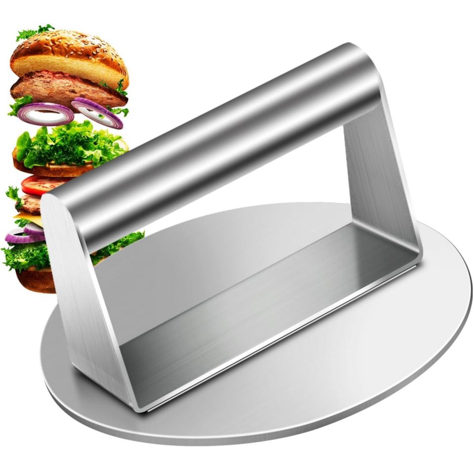 Stainless Steel High-Performance Hamburger Press for Flat Top Grills - Meat and Poultry Tool