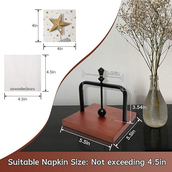 Modern Solid Wood Napkin Holder for Cafe, Hotel, and Home Tables - Western Restaurant Napkin Stand for Storage