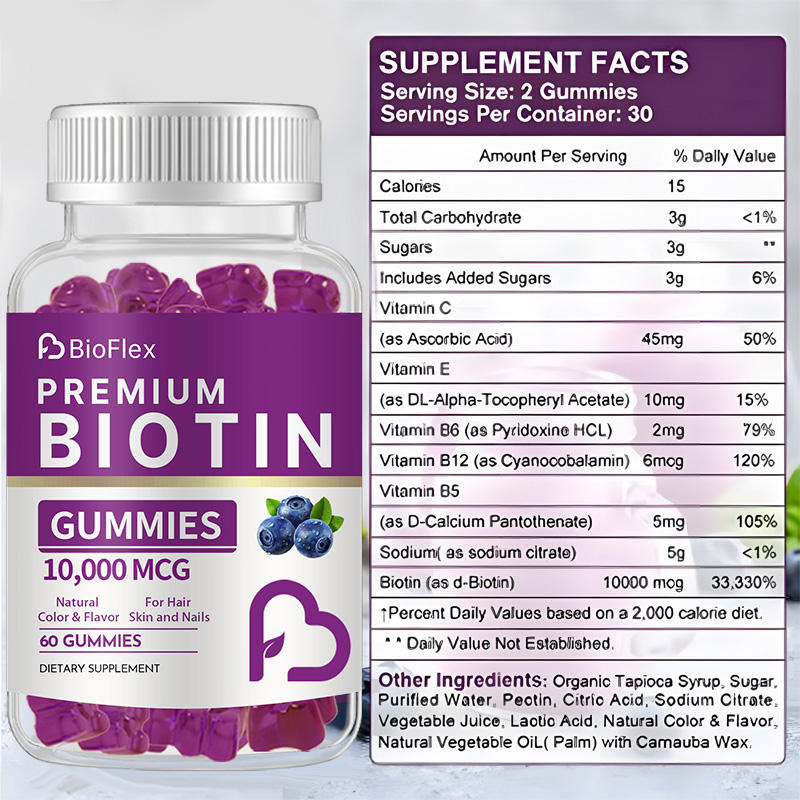 Biotin Collagen Keratin Gummy Bears Hair Growth Accelerator Vitamins