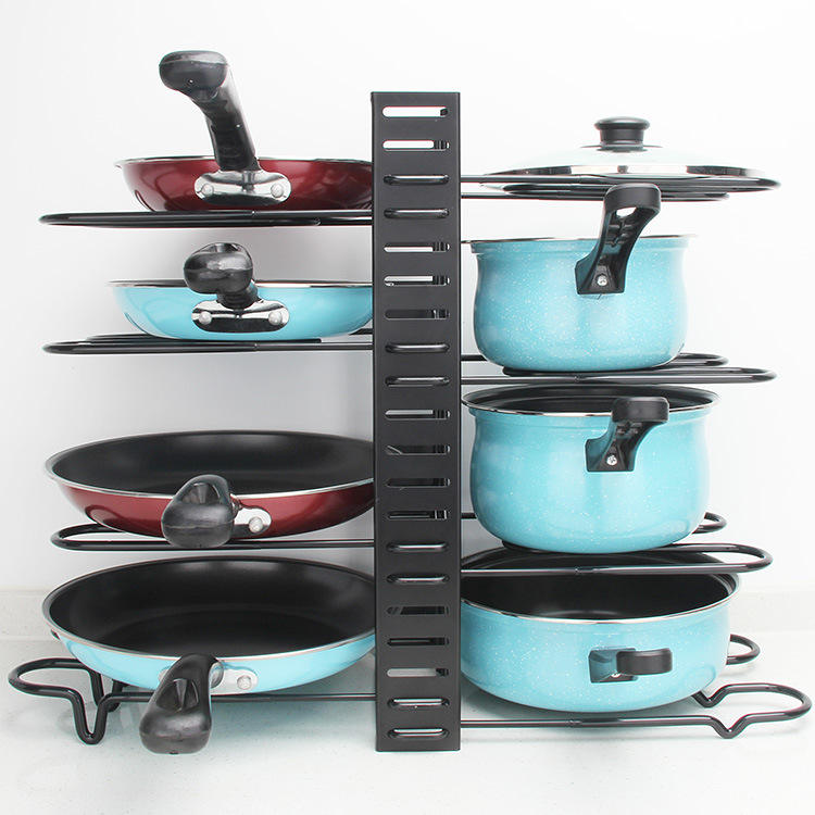 Adjustable Pot and Pan Organizer Stand for Kitchen Countertops