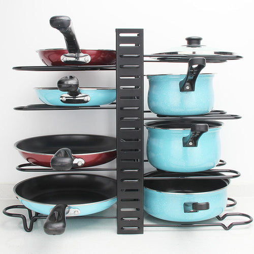 Adjustable Pot and Pan Organizer Stand for Kitchen Countertops