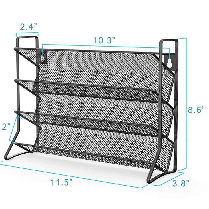 4-Tier Foldable Spice Rack Organizer for Cabinet Pantry Easy Visibility Counter top Storage Holder