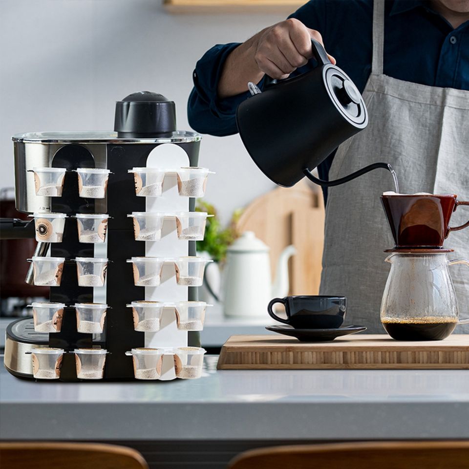 Space-Saving Plastic K-Cup Organizer for Small Countertops and Desktops