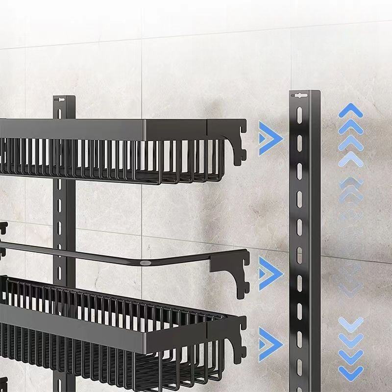 Hanging Spice Storage Rack with Three Layers for Wall-Mounted Kitchen Organization