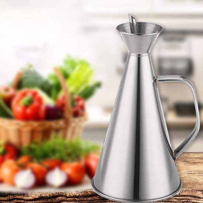 High-Performance Stainless Steel Olive Oil, Soy Sauce, and Vinegar Pourer Bottle with Leak-Proof Kitchen Dispenser, Easy to Pour