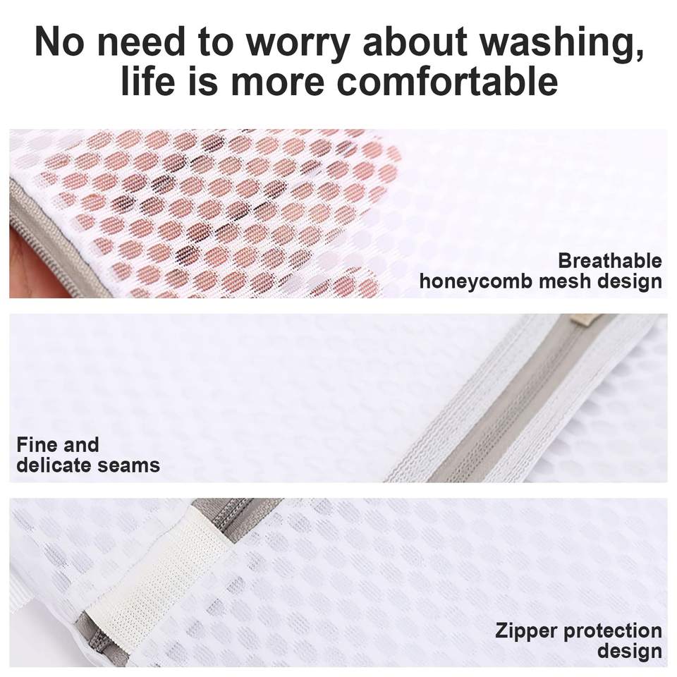 Foldable Wash Bags Set - Mini and Large Sizes, Mesh Laundry Bags for Travel, Clothes Separation