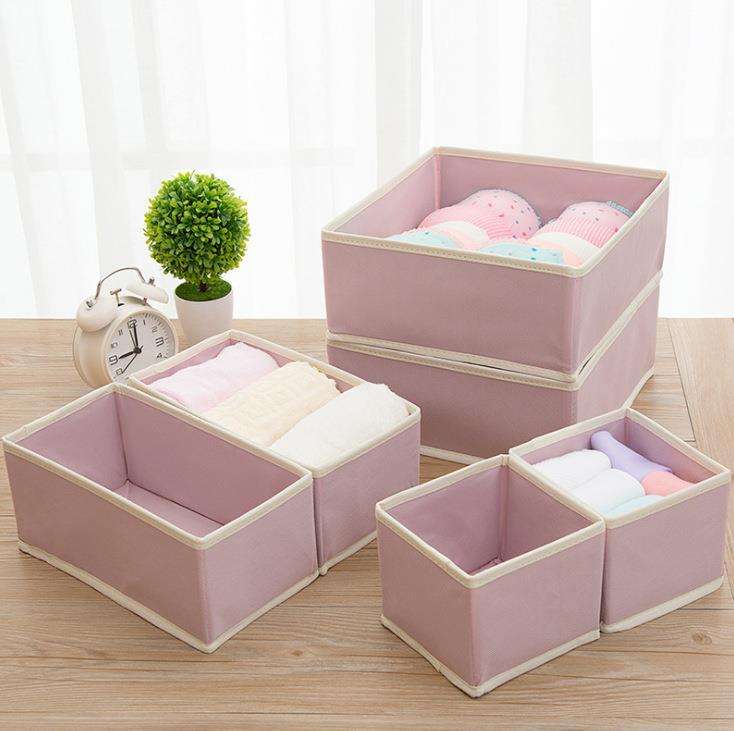 Bestselling Drawer Dividers Household Cabinet Underwear Organizer 6-Piece Storage Drawer Organizer Set Fabric Sock Organizer