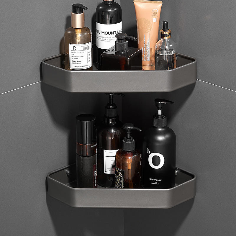 Bathroom Corner Shelf - Wall Mounted, No Drilling Required, Self-Adhesive Shower Caddy Storage Rack