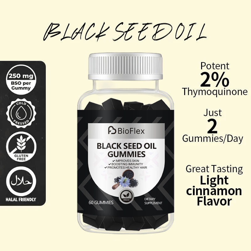OEM Private Label 1000MG Halal Vegan Black Seed Oil Gummies for Hair and Skin Health