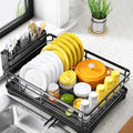 High-Quality Single-Layer Carbon Steel Dish Rack for Kitchen Storage with Drainage Drying