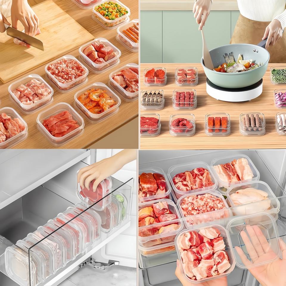 Food-Grade Storage Box for Frozen Meat and Ice in Kitchen Fridge