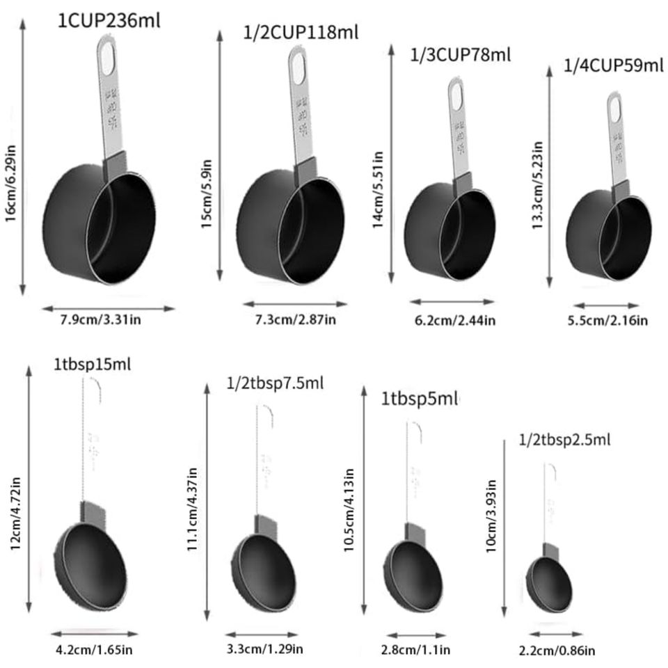Bestselling 8-Piece Plastic Cutlery Set with Baking Tools Including Measuring Spoons for Liquids and Powders