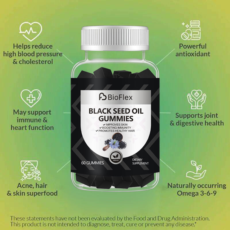OEM Private Label 1000MG Halal Vegan Black Seed Oil Gummies for Hair and Skin Health