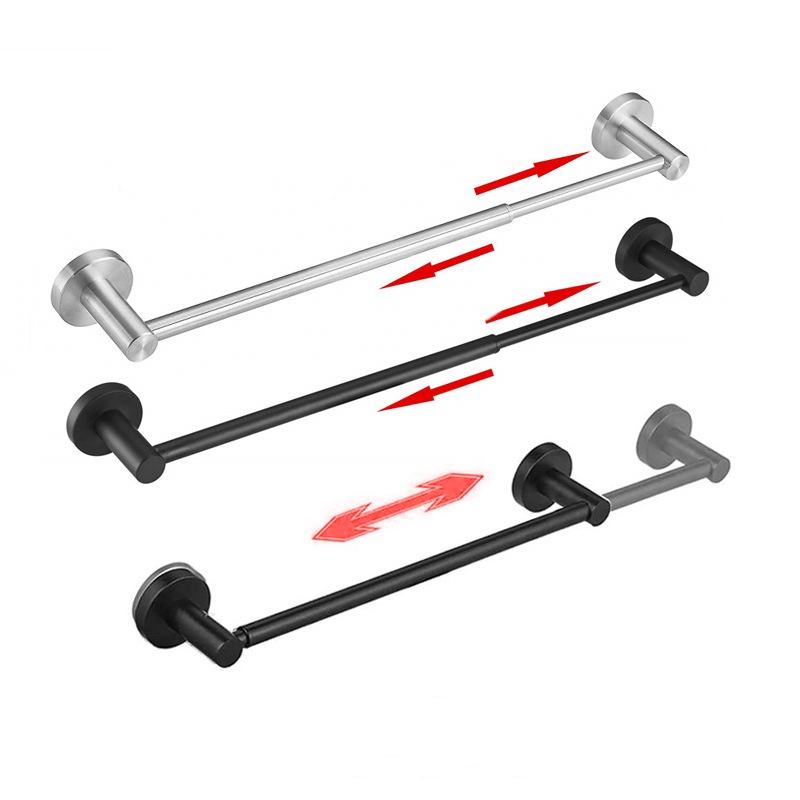 Adjustable Stainless Steel Telescopic Bathroom Shelf Towel Holder