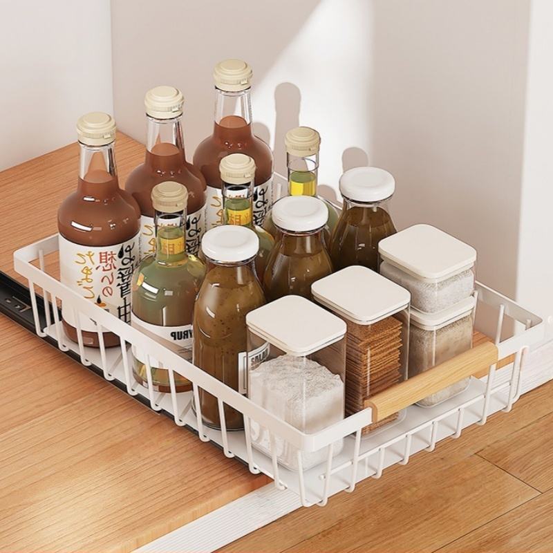 Drawer-Like Storage Cabinet with Countertop Storage, Sink Storage Rack with Silent Drawers, Kitchen/Bathroom Storage Shelf