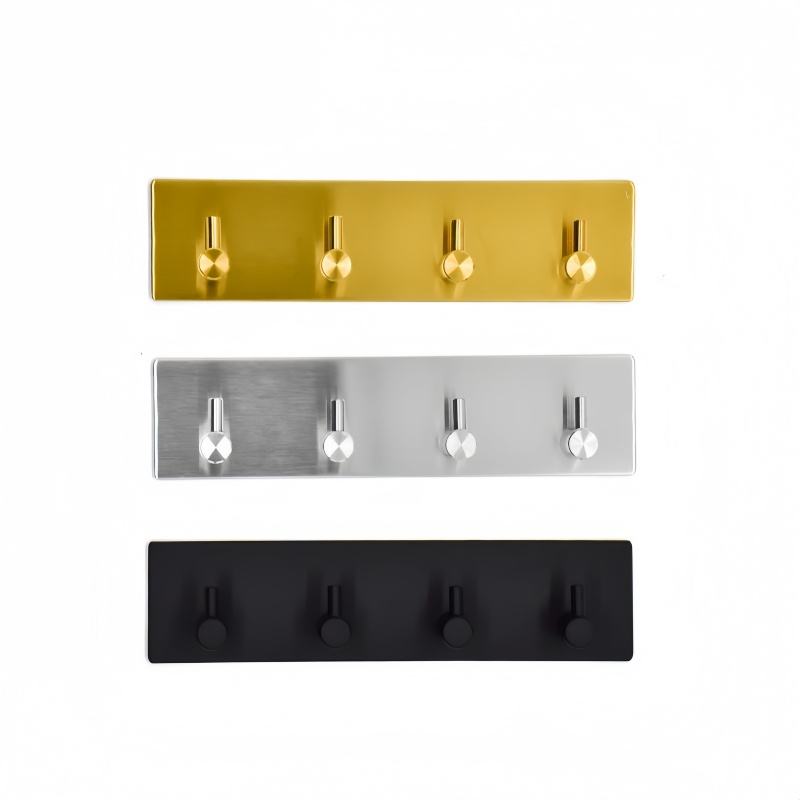 304 Stainless Steel Wall-mounted Key Holder with 4 Sturdy Hooks, Key Organizer