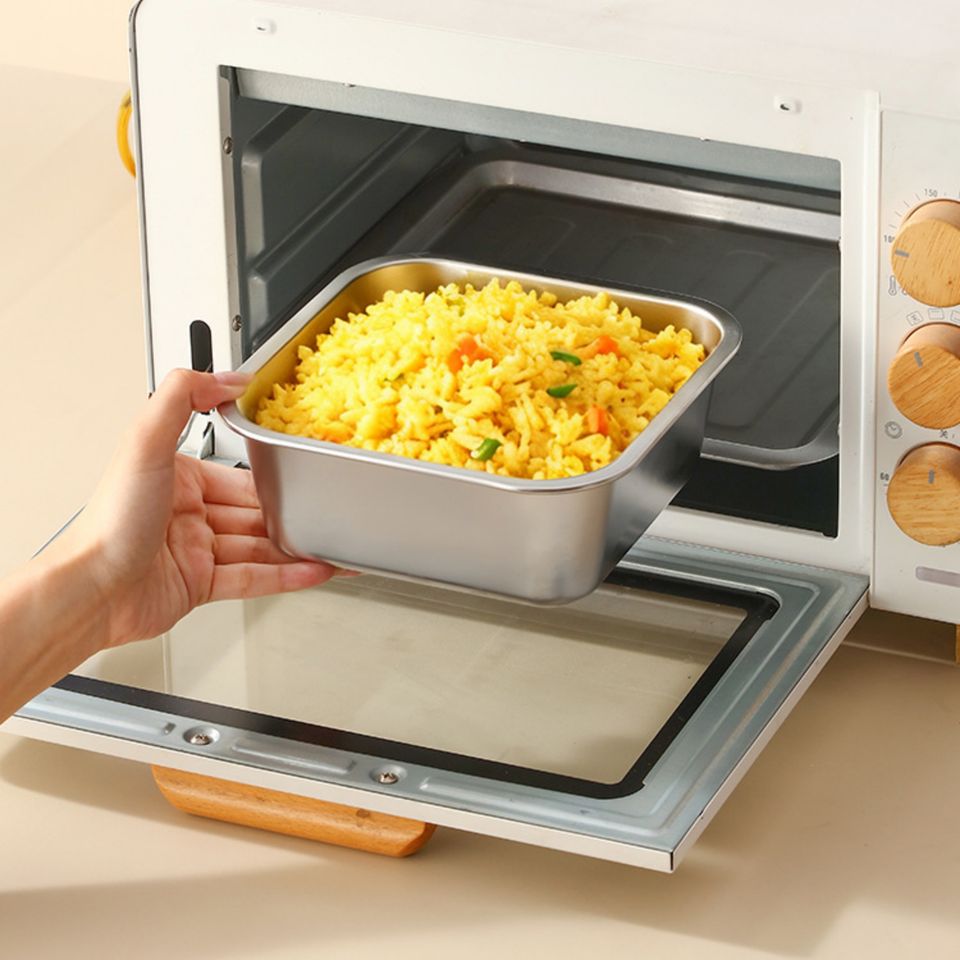 Double-Walled Stainless Steel Lunch Box Microwave-Safe Portable for Kids Students Office Workers Adjustable Storage Yogurt Ice Cream Cup