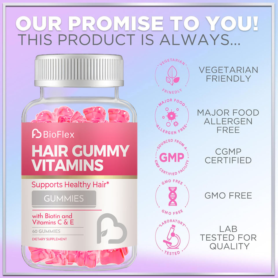 OEM Private Label Vegan Biotin Gummies for Healthy Hair, Skin & Nails Supplements Organic Vitamins for Adult Hair Growth