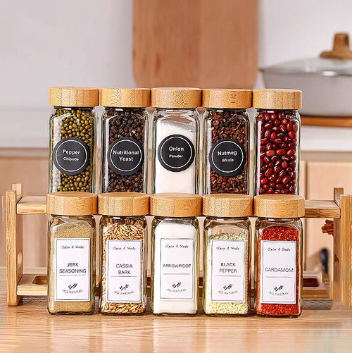 120ml Glass Spice Bottle with Bamboo Cover