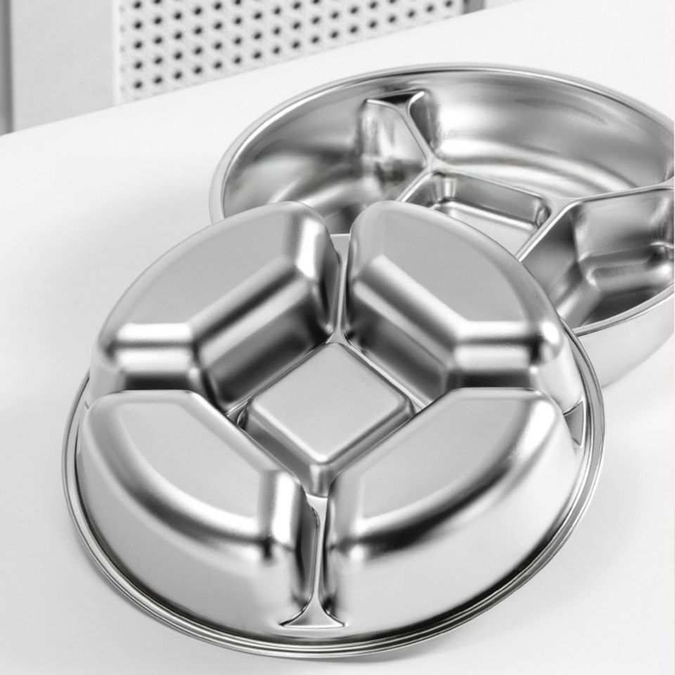 304 Stainless Steel Dip Box with 5 Compartments for Spices Soy Barbecue Sauces Snacks Restaurant or Home Use