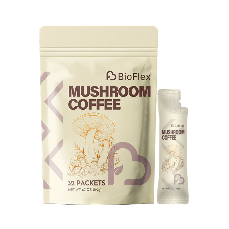 BioFlex OEM Private Label Bio Löwenmähne Reishi Truthahnschwanz Pilz Instant Kaffeemischung Pulver Antioxidans für Erwachsene
