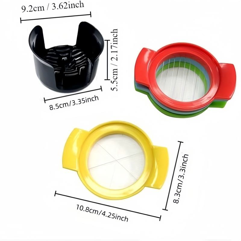 4-in-1 Multifunctional Egg Slicer, Easy to Use, Multicolored Egg Cutter, Handy Fruit Cutter for Strawberries and Kiwis