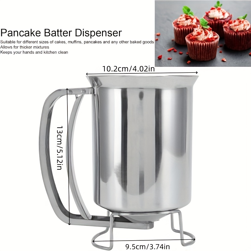 Reusable Dishwasher-Safe Stainless Steel Pancake Batter Dispenser Cupcake Waffle Smooth Pourer
