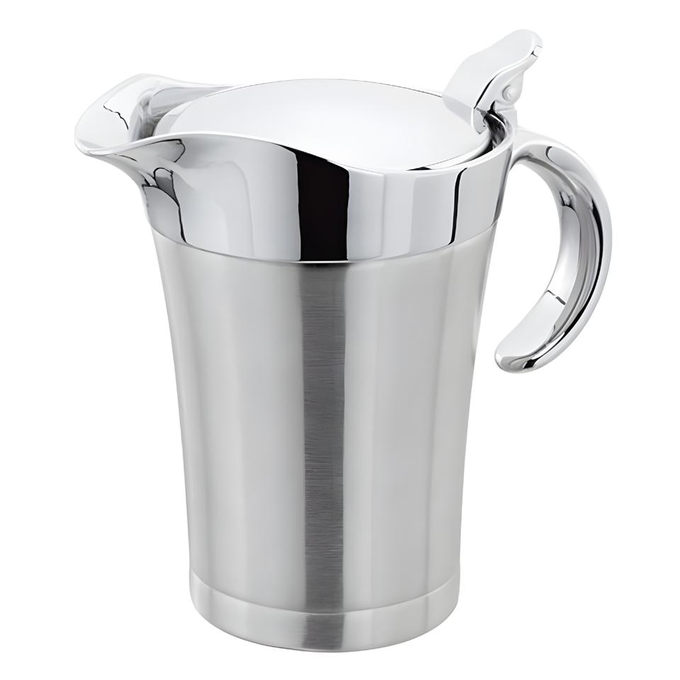 Insulated Stainless Steel Sauce Container with Spout, Foldable Lid, Dishwasher Safe, Easy to Clean, American Style