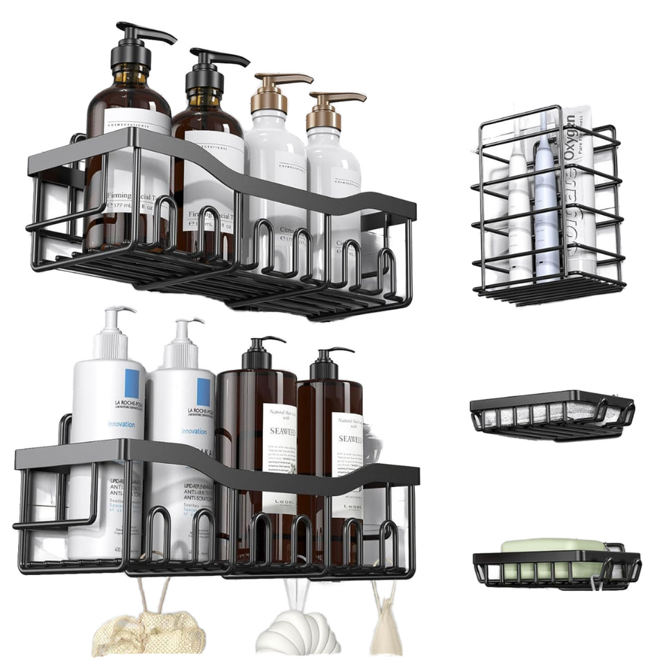 Metal Wall Shower Shelf for Bathroom Storage of Shampoo and Gel