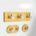 Bamboo and Wood Wall Hooks for Keys - Key Holder with Hooks - Decorative Wall Hook for Hanging Heavy-Duty Key Holders