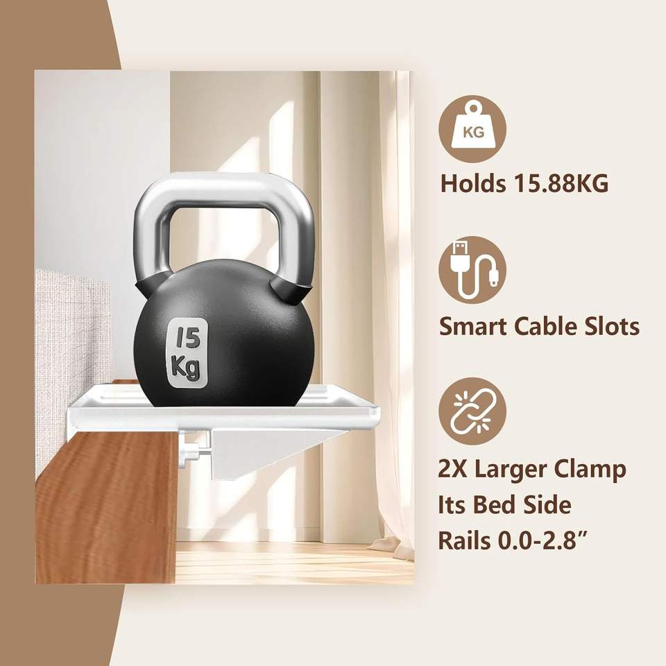 Foldable Nightstand Shelf and Bedside Caddy Organizer