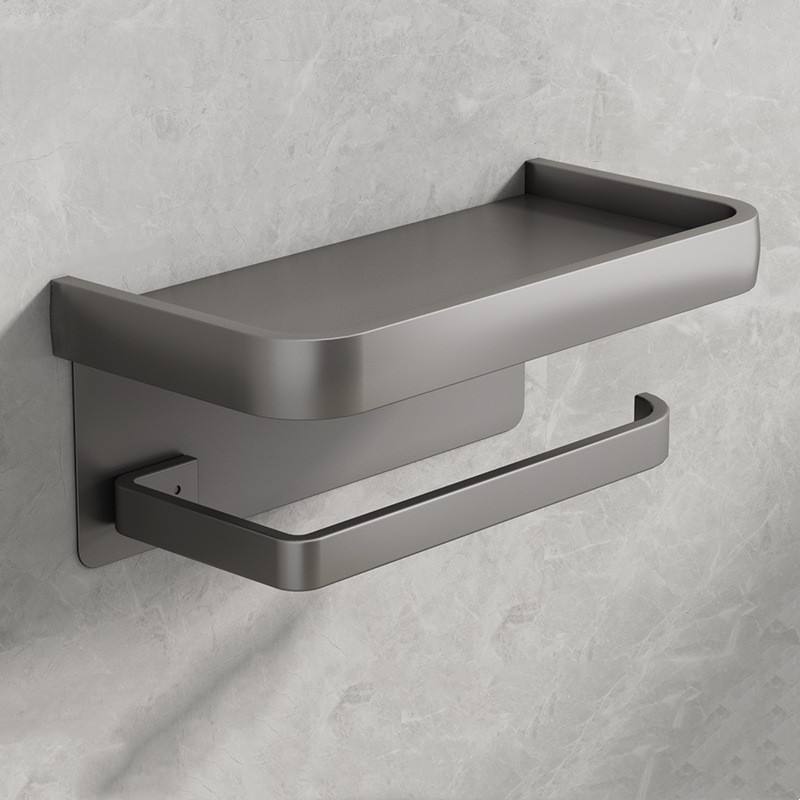 Self-Adhesive Toilet Paper Holder with Phone Shelf